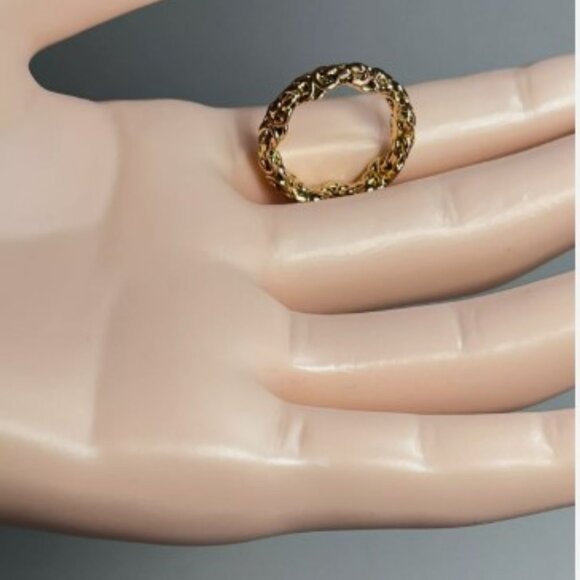 Milor Italy 14k Rose Gold Resin Filled Byzantine Band Ring Size 6 14K Rose Go - Picture 4 of 7